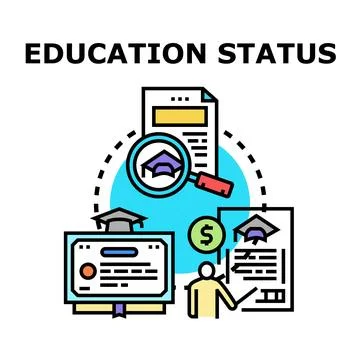 Education status concept tracking academic background and development Stock Illustration