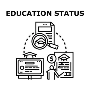 Education status concept tracking academic background and development Stock Illustration