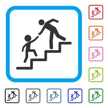 Education Steps Framed Icon Stock Illustration