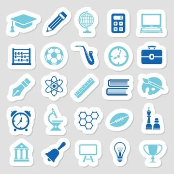 Education stickers Stock Illustration