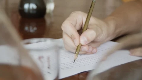 Education students testing exam with pencil drawing selected multiple-choice  動画素材 113347952