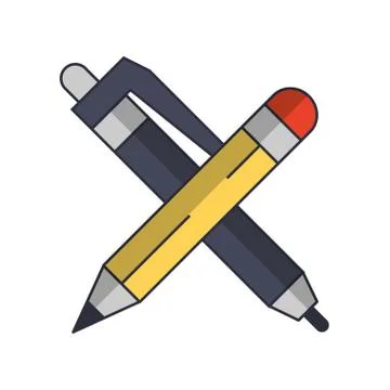 Education study elements cartoon Illustrazione stock