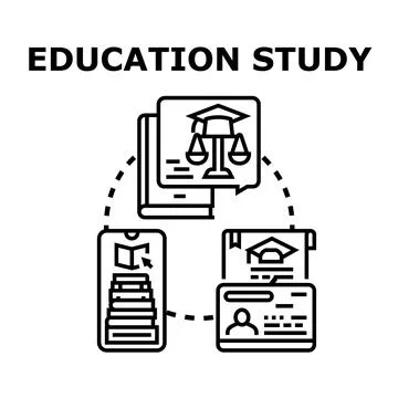 Education study vector concept icon for online learning Stock Illustration