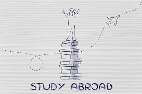 Education: studying abroad Stockillustratie