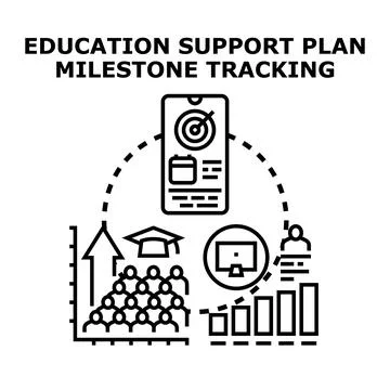 Education support plan tracking development and student progress Stock Illustration