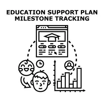Education support plan tracking development milestones Stock Illustration