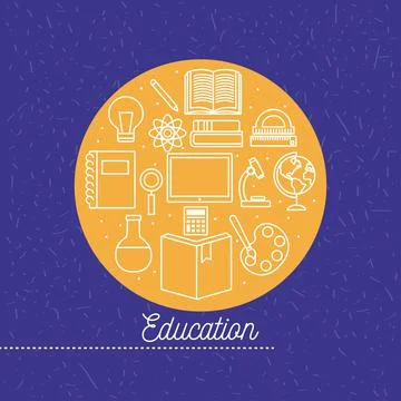 Education symbol set Stock Illustration