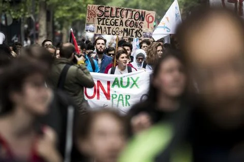 Education system and university protest in Paris, France - 16 May 2018 Stock Photos