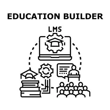 Education system creating, learning management and online teaching Illustrazione stock