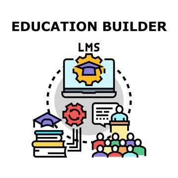 Education system creating, learning management and online teaching Stock Illustration