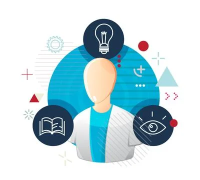 Education System - curiosity Knowledge and Creativity - Illustration Stock Illustration