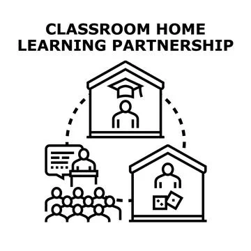 Education system establishing home learning partnership concept 스톡 일러스트