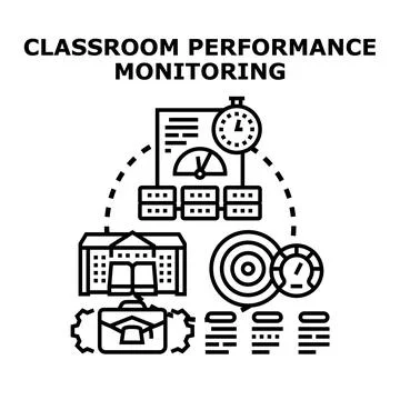 Education system evaluating student performance and tracking academic achieve Stock Illustration