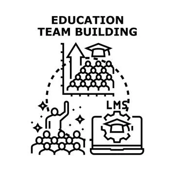 Education team building developing knowledge and skills Stock Illustration