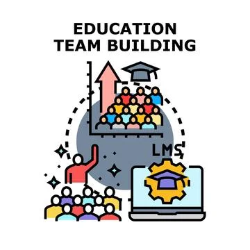 Education team building developing knowledge and skills Stock Illustration