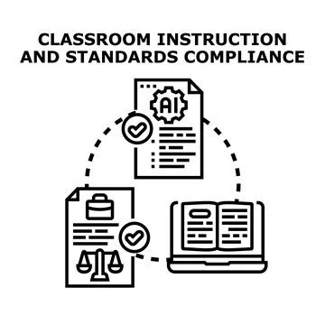 Education technology and artificial intelligence compliance concept Stock Illustration