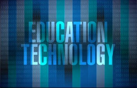 Education technology binary background sign concept Stockillustratie