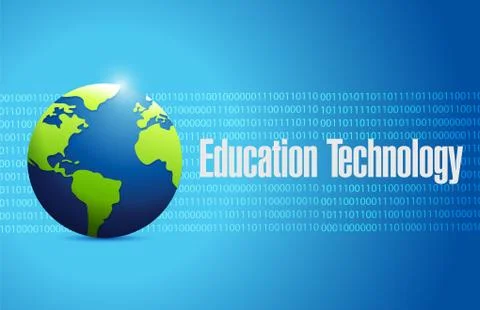 Education technology binary background sign Stock Illustration