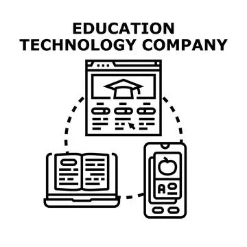 Education technology company creating digital learning platform Stock Illustration