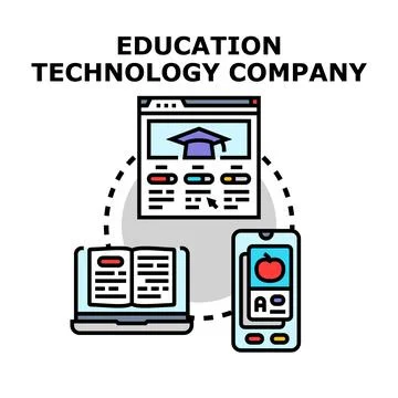 Education technology company creating digital learning platform Stockillustratie