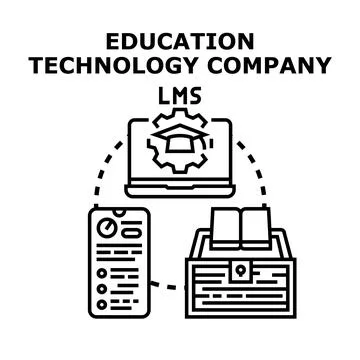 Education technology company learning management system concept Stock Illustration