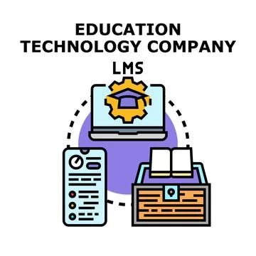 Education technology company learning management system concept Stock Illustration