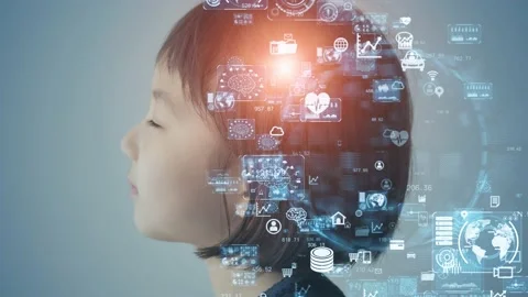 Education technology concept. EdTech. AI (Artificial Intelligence). Digital tran Stock-Footage 138293888