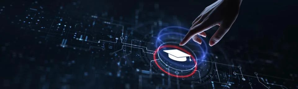Education Technology Platform for Online Learning and Digital User Interactio Foto stock