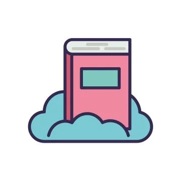 Education text book with cloud Stock Illustration