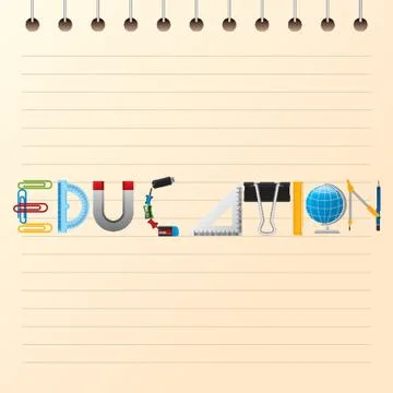 Education text design Stock Illustration