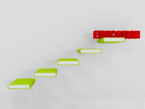 Education text over stack of book Stock Illustration