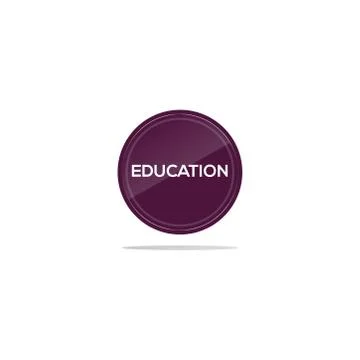 Education text in purple circle Stock Illustration