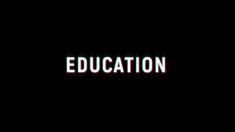 Education text word glitch effect loop animation 4K trailer title video effect Video stock 312992029