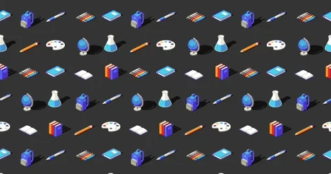Education themed Back to school loop simple slide animation Stock Footage 336844444