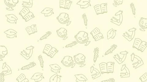 Education-themed doodle pattern background. Illustrazione stock