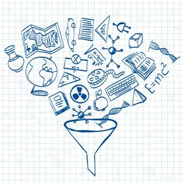Education things doodle Stock Illustration