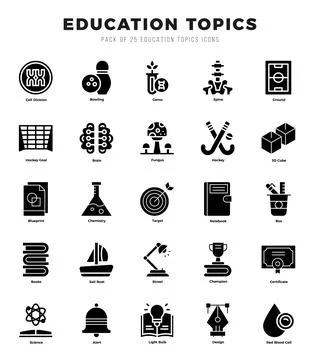 Education Topics icons set. Vector illustration. Stock Illustration