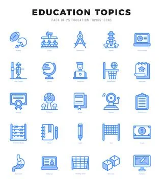 Education Topics icons set. Vector illustration. Stockillustratie