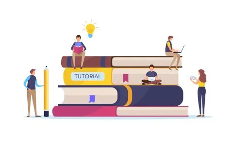 Education, Training course. Online study. Tutorials, e-learning Stock-Illustration