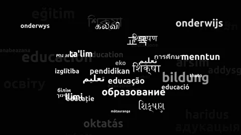 Education Translated in 53 Worldwide Languages Endless Looping 3d Zooming Wor Stock Footage 145197807