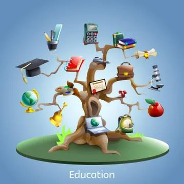 Education tree concept Stock Illustration