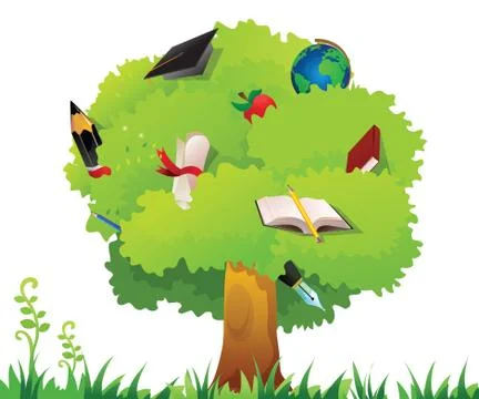 Education tree Stock Illustration