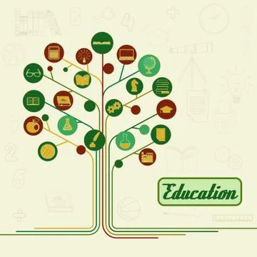 Education tree Stock Illustration