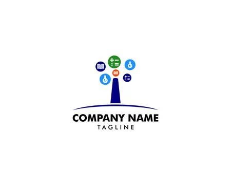 Education with Tree Logo Design Vector Template Stock Illustration