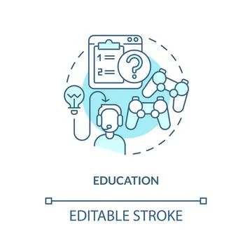 Education turquoise concept icon Stock Illustration