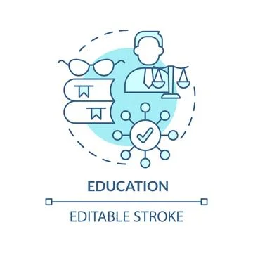 Education turquoise concept icon Stock Illustration