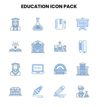 Education Two Colour Design Icons Pack 스톡 일러스트