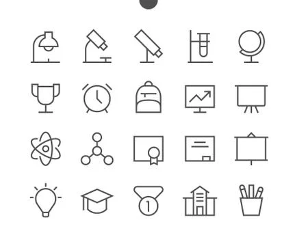 Education UI Pixel Perfect Well-crafted Vector Thin Line Icons 48x48 Ready for Illustrazione stock