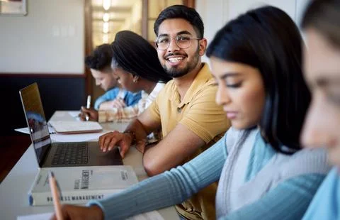 Education, university and students in lecture studying and learning business Stock Photos