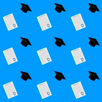 Education university seamless pattern Illustrazione stock